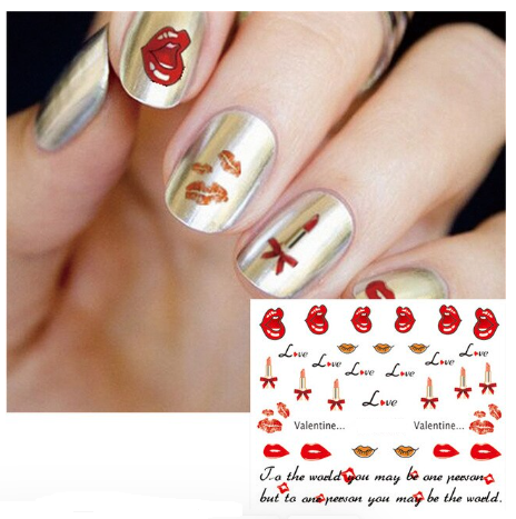 Lips Words Nail Decal