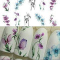 Water Color Flower Nail Decal