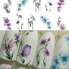 Water Color Flower Nail Decal
