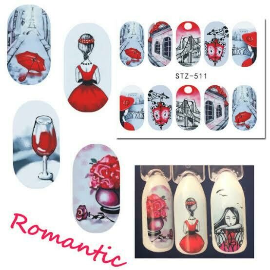 Lady Wine Flower Nail Decal