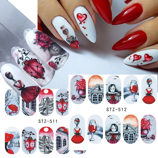 Lady Wine Flower Nail Decal