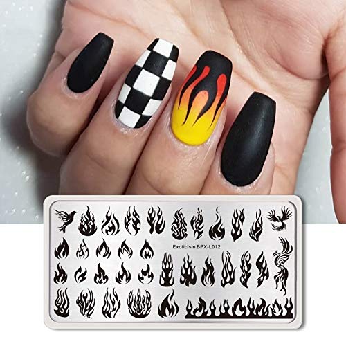 Flames Born Pretty Plastic Stamping Plate BPXL012