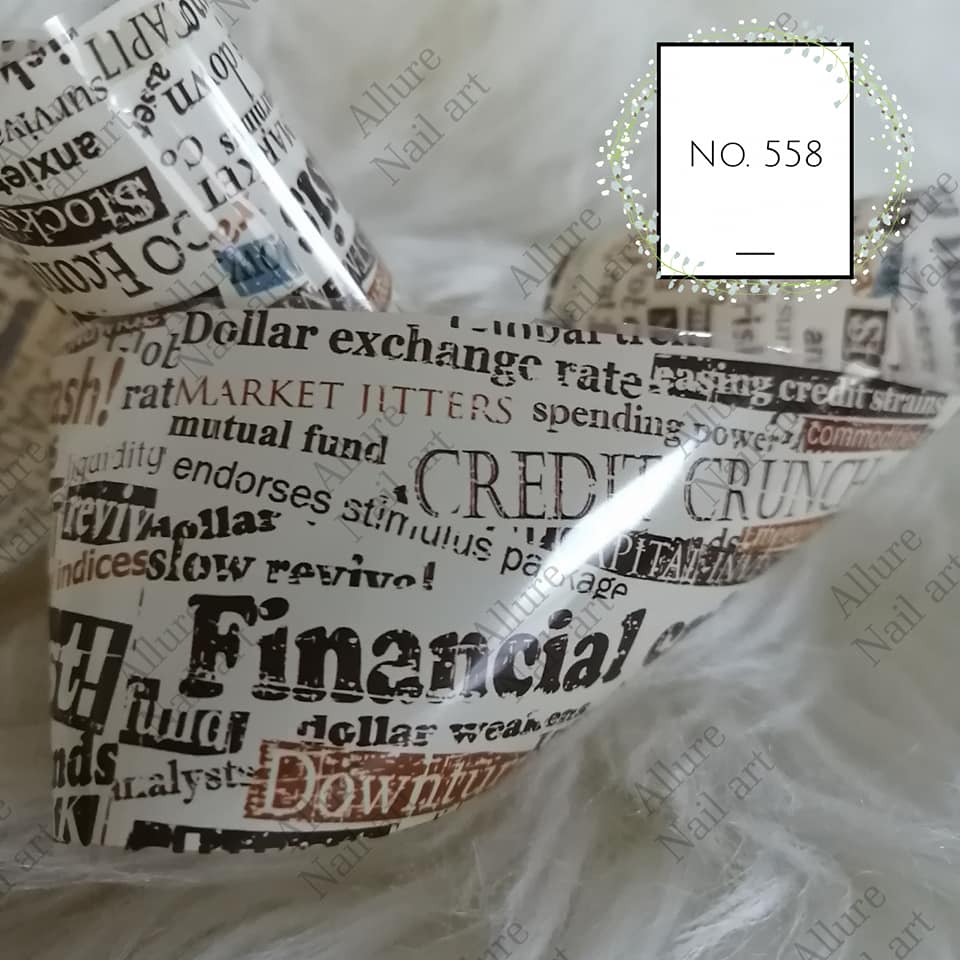 Newspaper Print Foil Nail Transfer