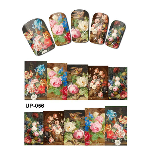 Floral Flower Oil Painting Nail Decal