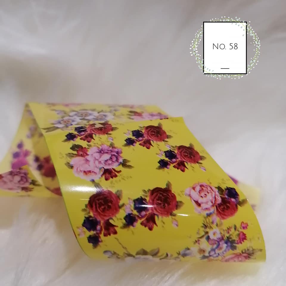 Floral Foil Nail Transfer