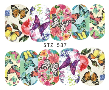 Flower Butterfly Nail Decal