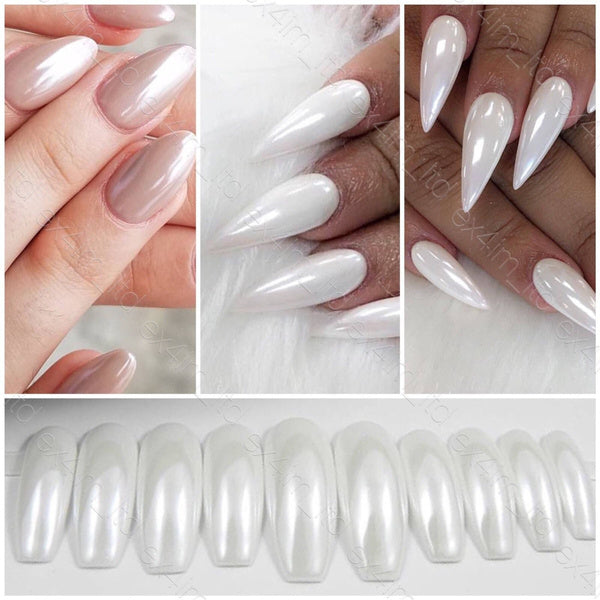 White Pearl Chrome Nail Powder