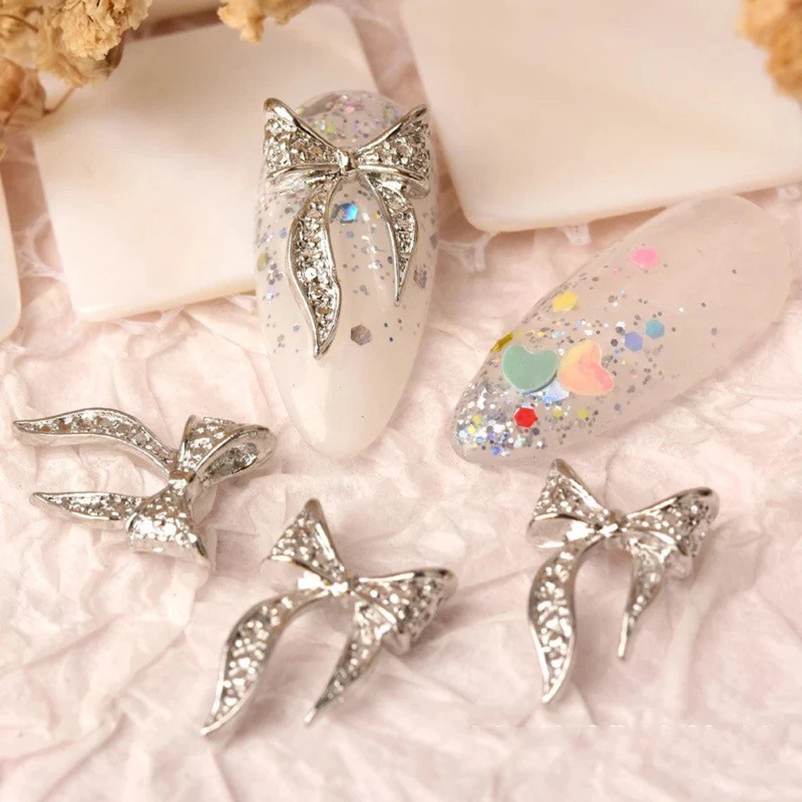 PB02-3 - Bow Rhinestones Charms Nail Art Decoration