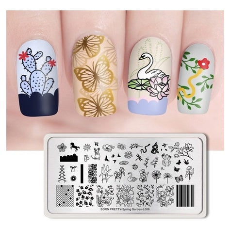 Spring Garden Born Pretty Nail Stamping Plate - L006