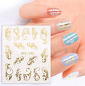 Gold Metallic Flower Lace Nail Decal