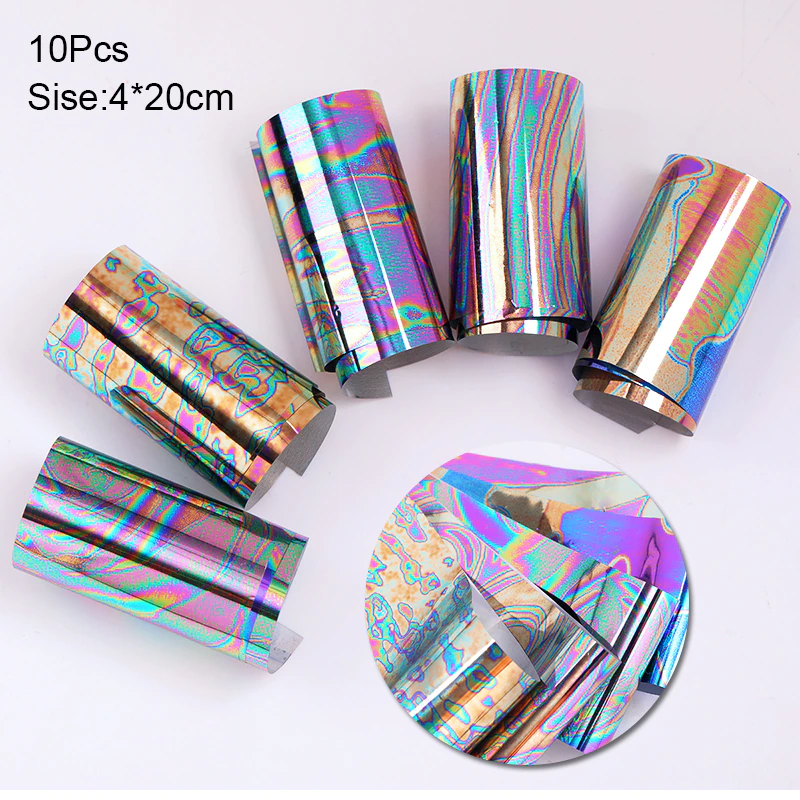 Oil Spill Chameleon Marble Nail Art Foil Set