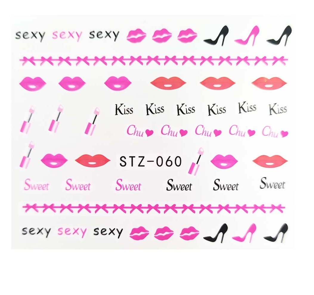 Lips Words Lipstick Nail Decal