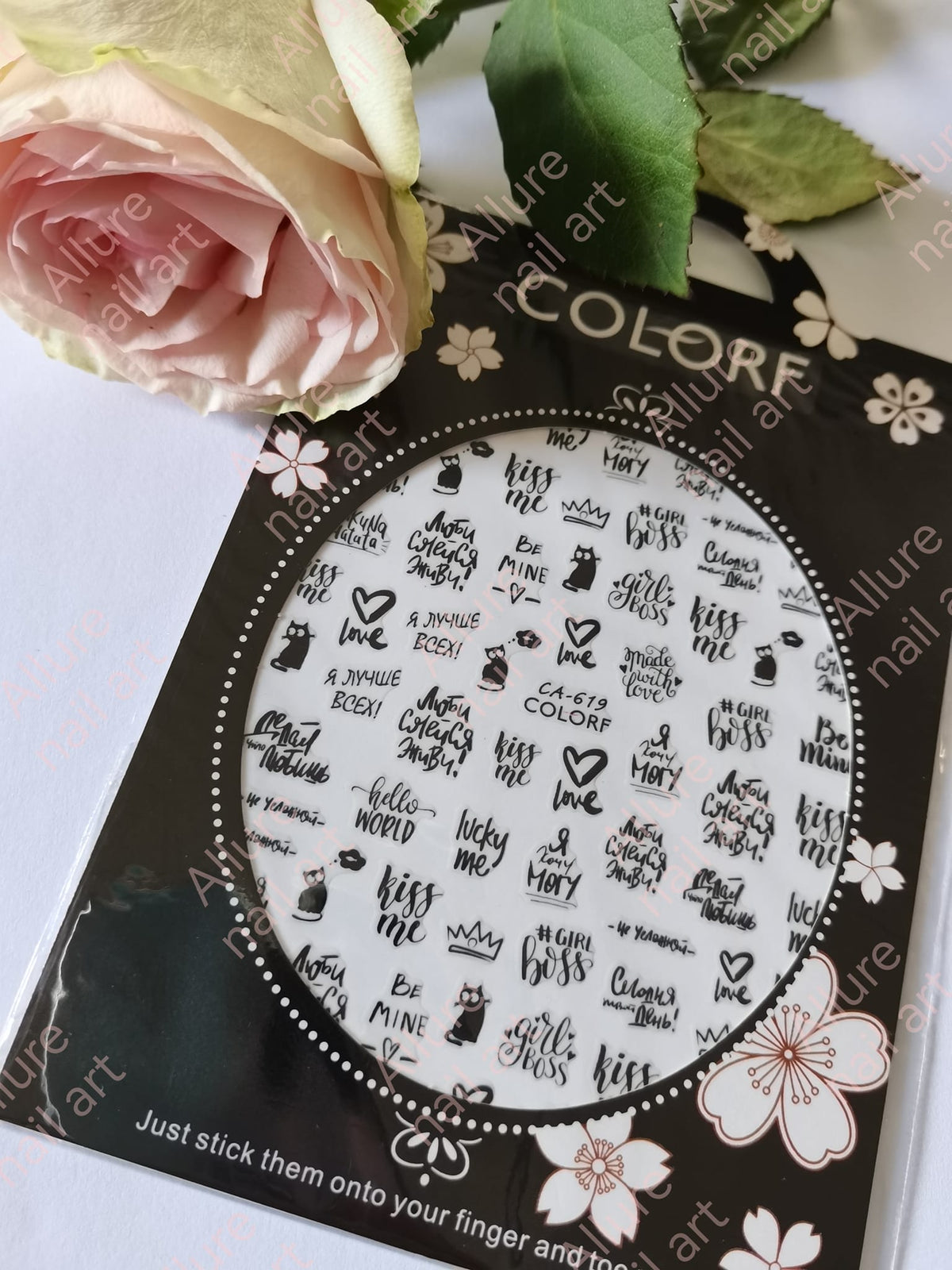 Words Text Letter Nail Sticker