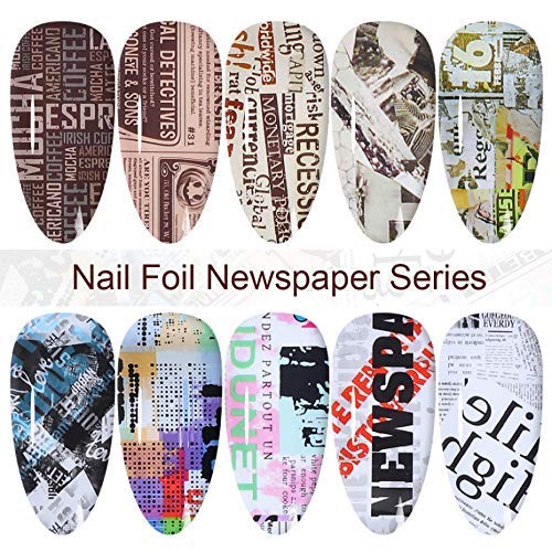 Newspaper Print Text Pop Art 10pcs Foil Set