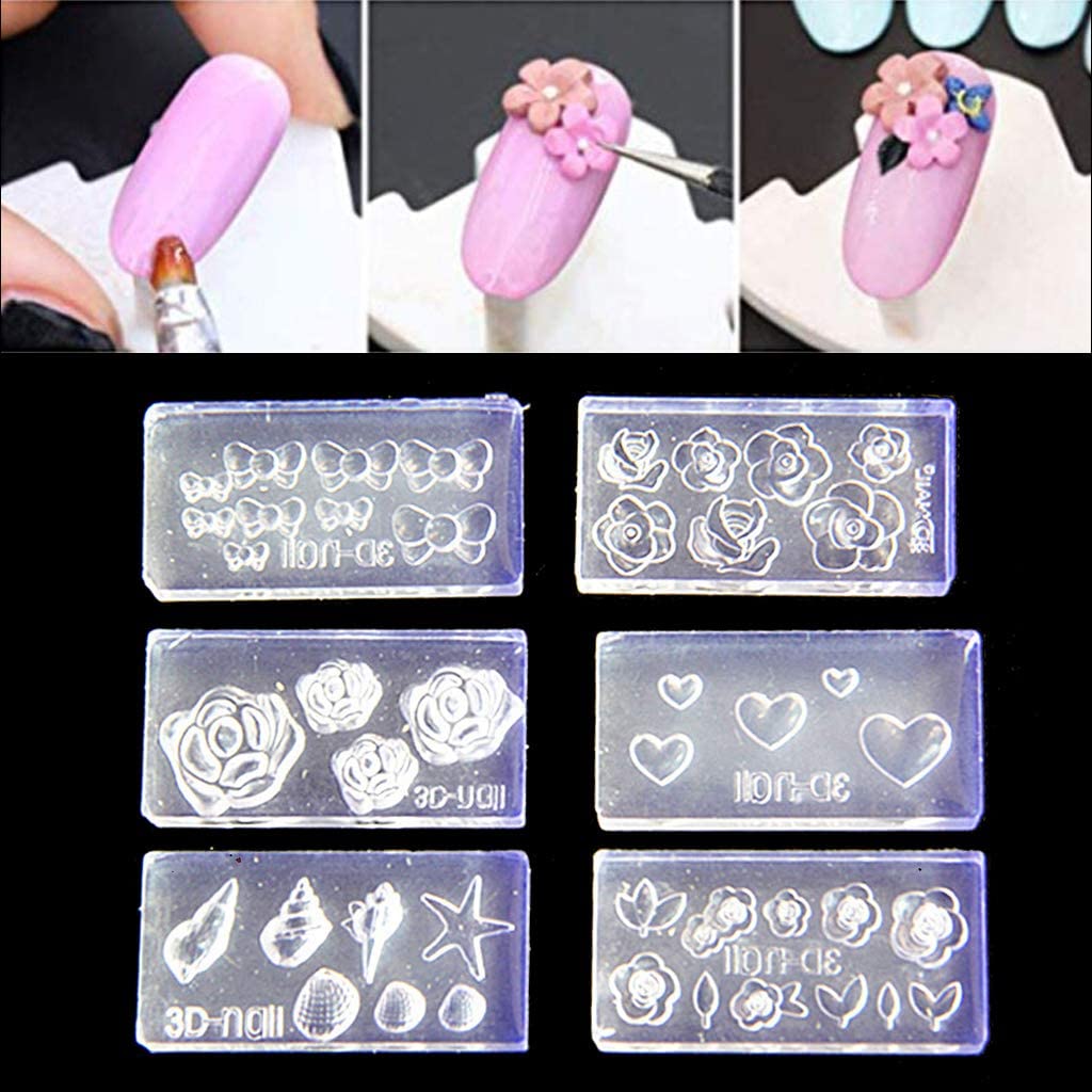 UV Gel Acrylic Mixed Shapes Template Nail Art Mold DIY Manicure 3D Silicone