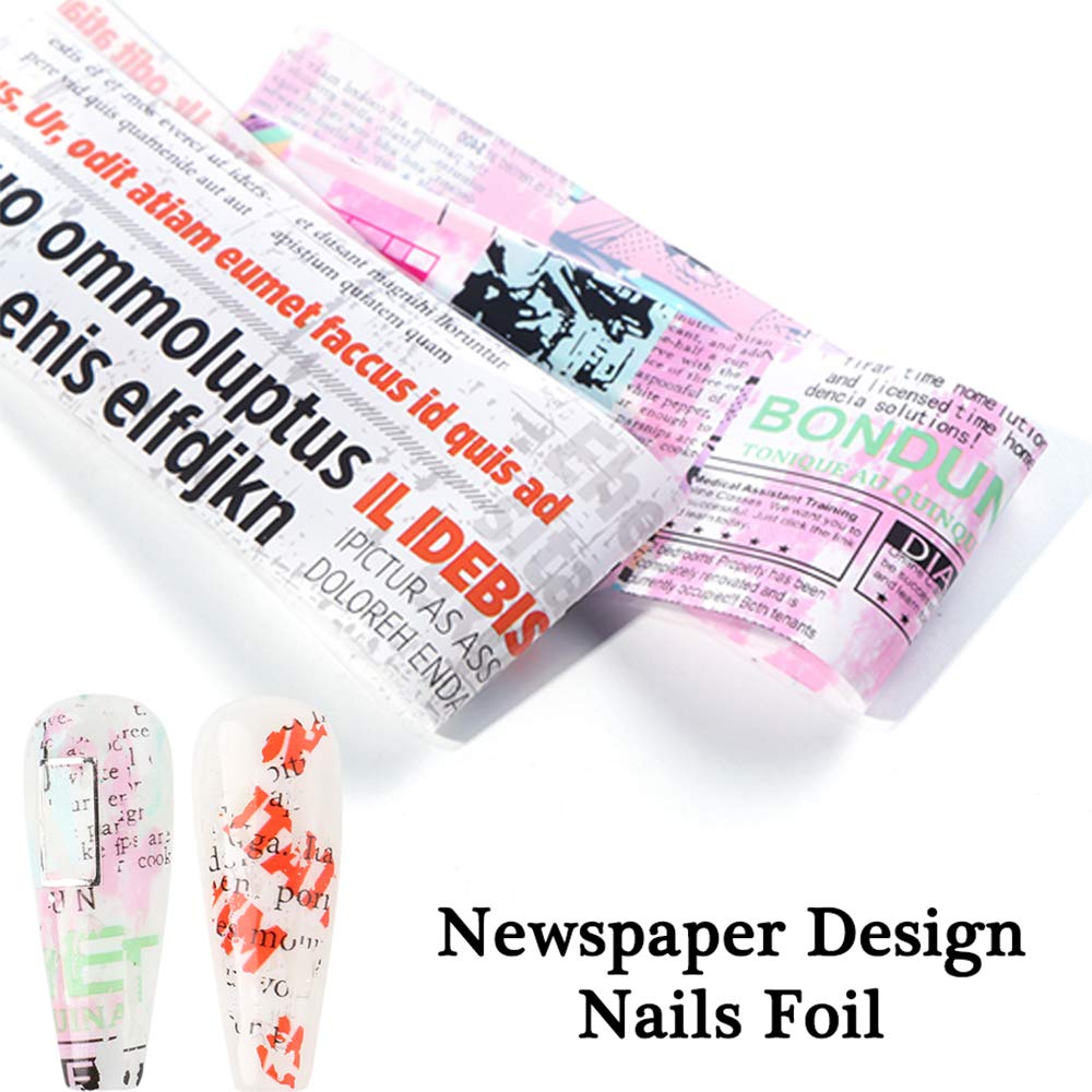 Newspaper Print Text Pop Art  10pcs Foil Set Box