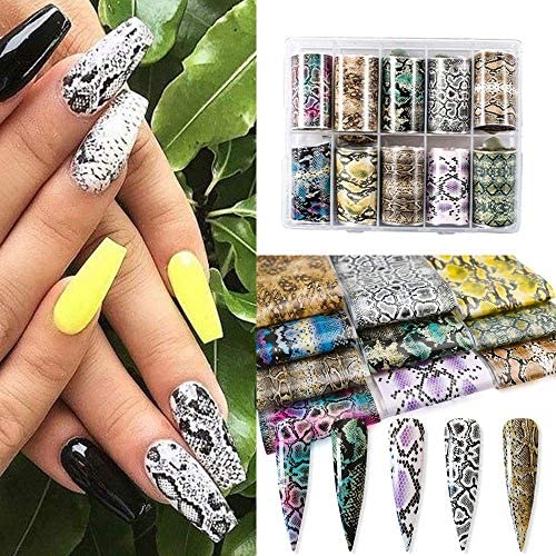 Snake Pattern Print Foil Nail Transfer