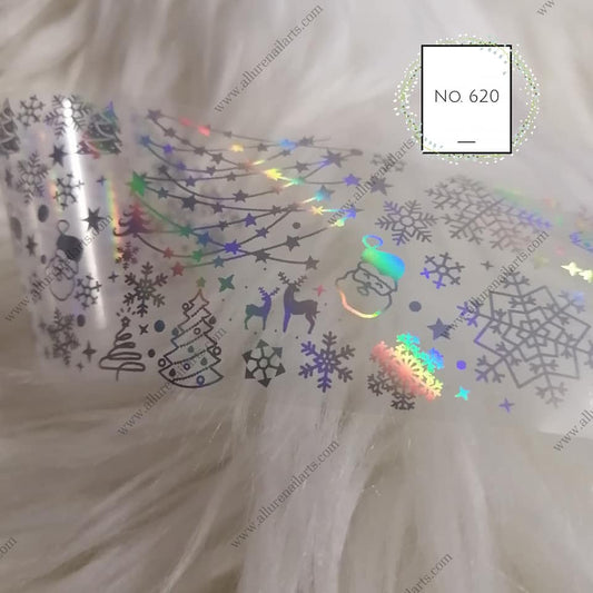 Christmas Holographic Foil Nail Transfer