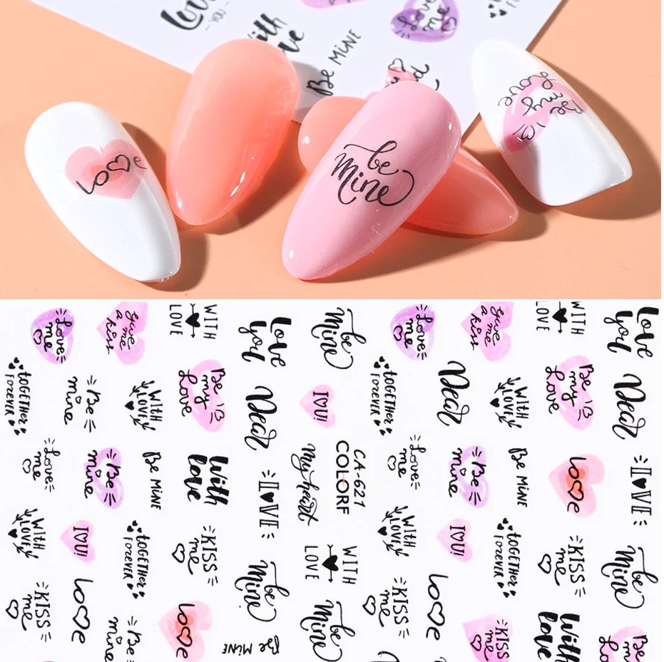 Words Text Letter Lady Nail Sticker