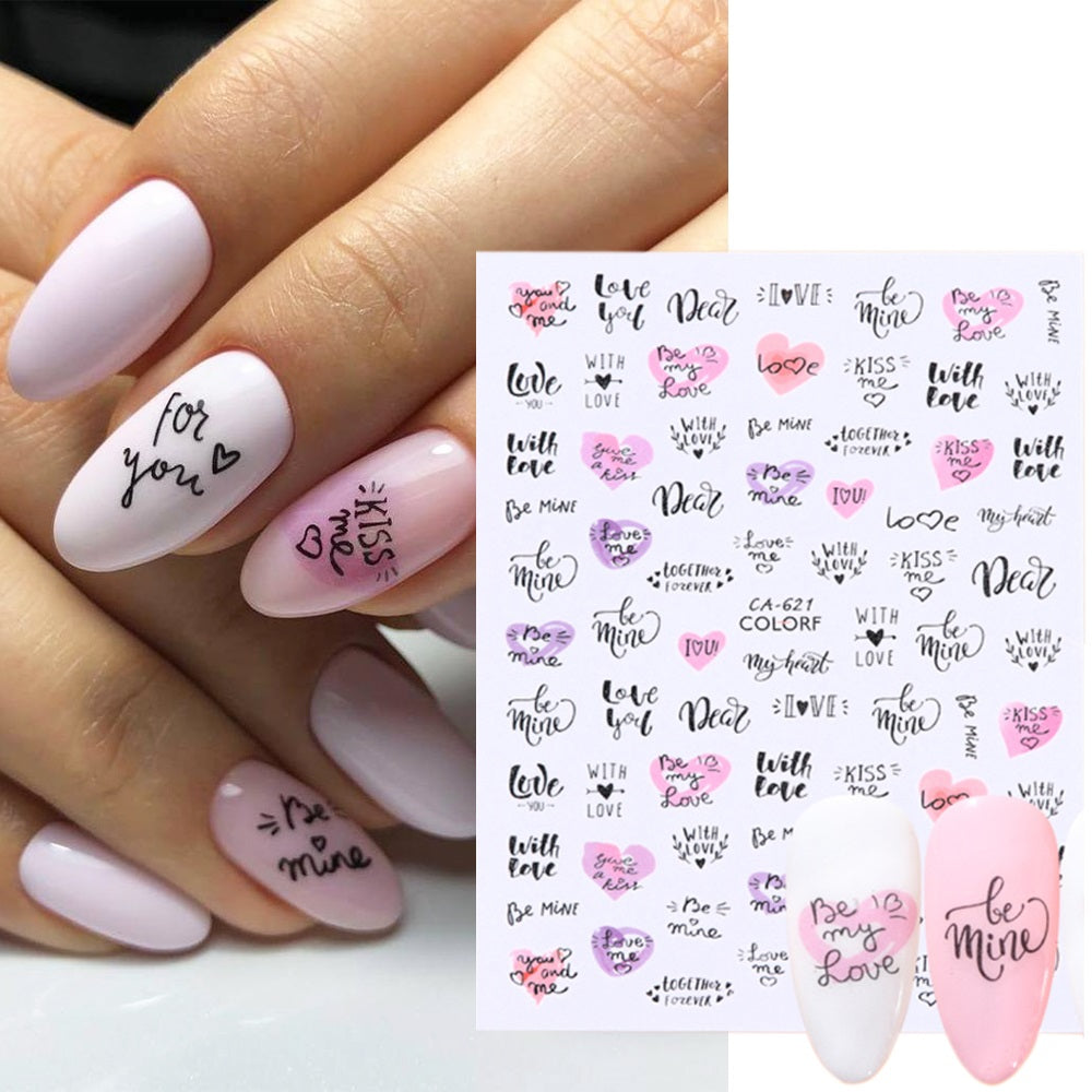 Words Text Letter Lady Nail Sticker
