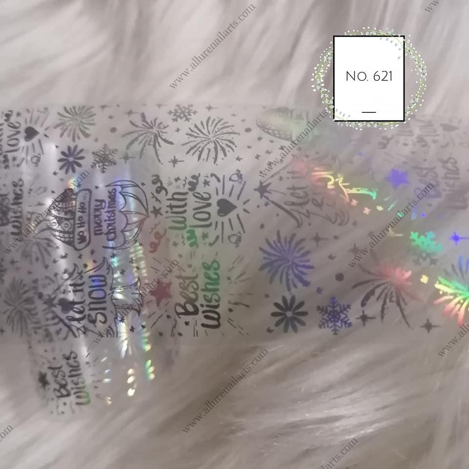 Christmas Holographic Foil Nail Transfer