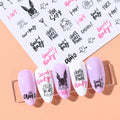 Words Text Letter Lady Nail Sticker