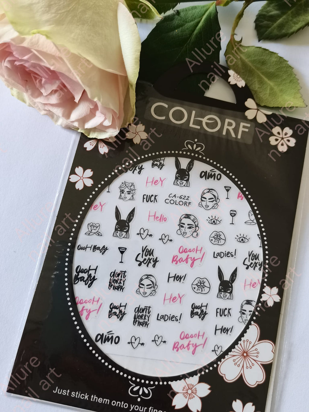 Words Text Letter Lady Nail Sticker