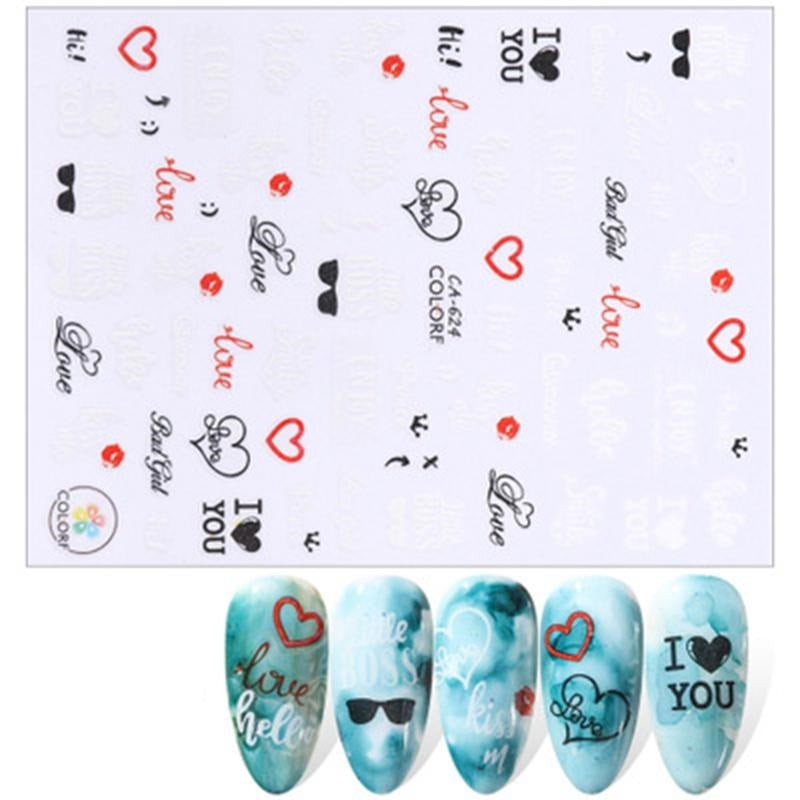 Words Text Letter Lady Nail Sticker