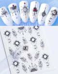 Geometric Lines Sun Moon Nail Decal