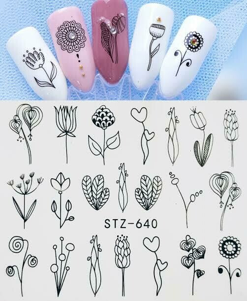 Plant Flower Nail Decal