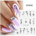 Leaf Flower Abstract Lines Nail Decal