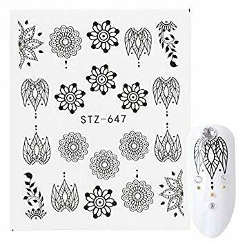 Leaf Lace Abstract Lines Nail Decal