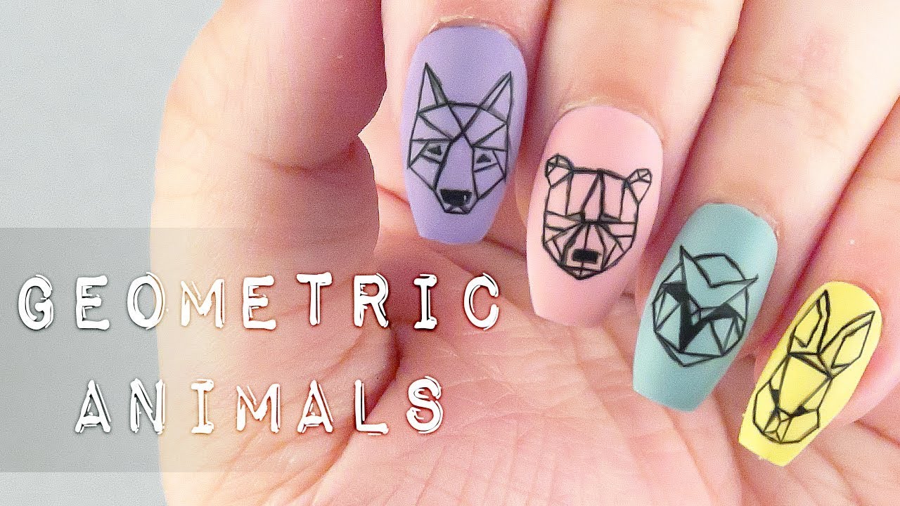 Animal Watercolor Abstract Lines Nail Decal