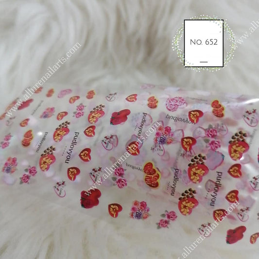 Floral Valentine Foil Nail Transfer