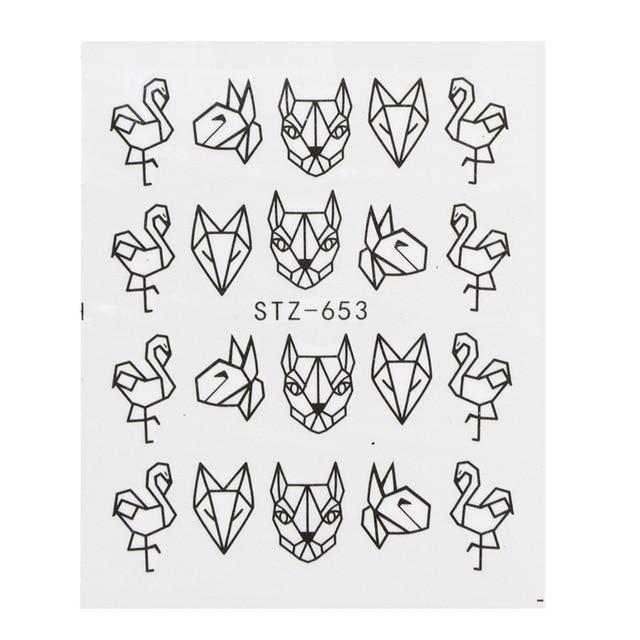 Animal Abstract Lines Nail Decal