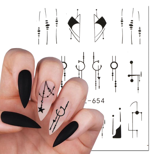 Geometric Abstract Lines Nail Decal