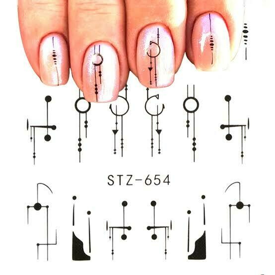 Geometric Abstract Lines Nail Decal