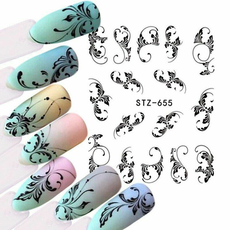 Leaf Lace Abstract Lines Nail Decal