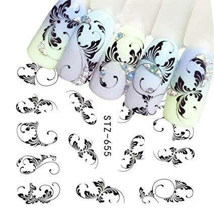 Leaf Lace Abstract Lines Nail Decal