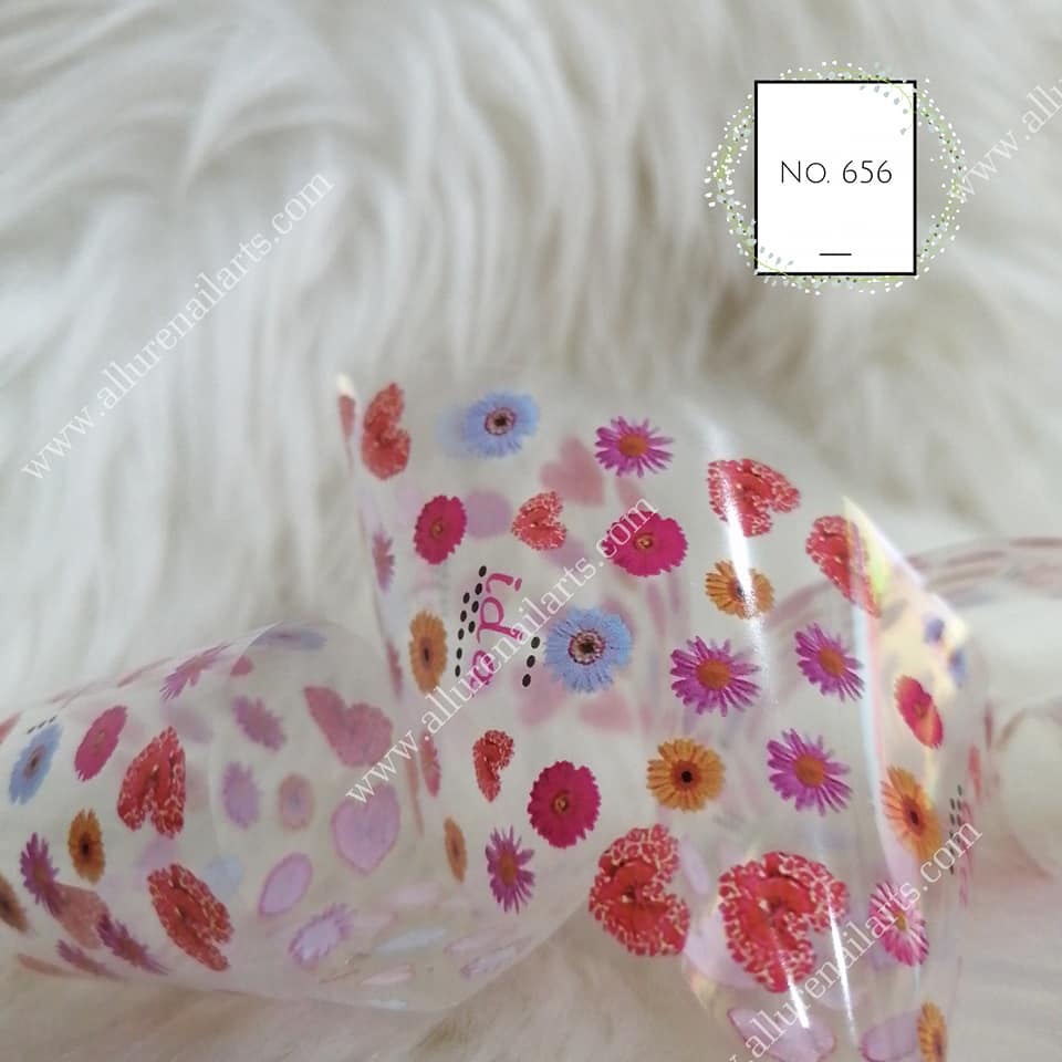 Floral Valentine Foil Nail Transfer