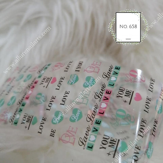 Floral Valentine Foil Nail Transfer