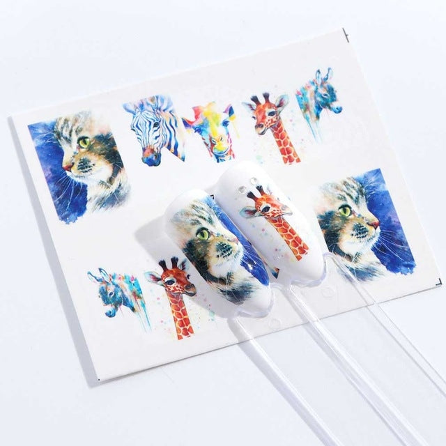 Cat Giraffe Donkey Animal Nail Decal