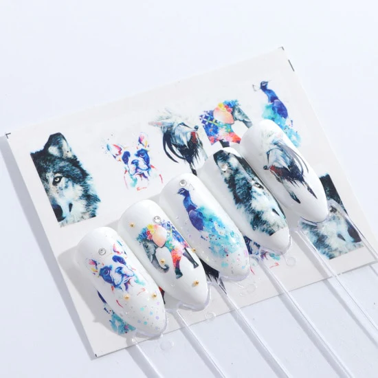 Pug Elephant Wolf Animal Nail Decal
