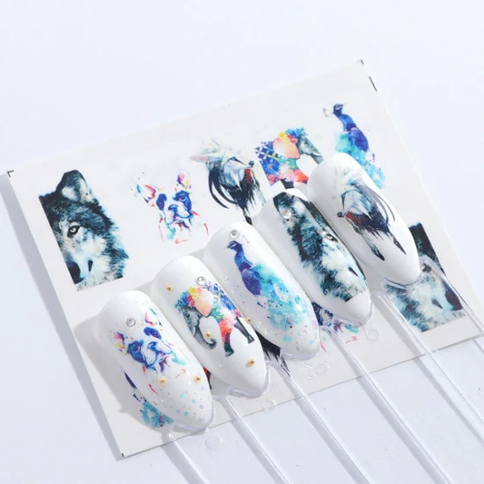 Pug Elephant Wolf Animal Nail Decal