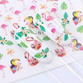 Flamingo Palm Leaves Tropical Flower Nail Decal