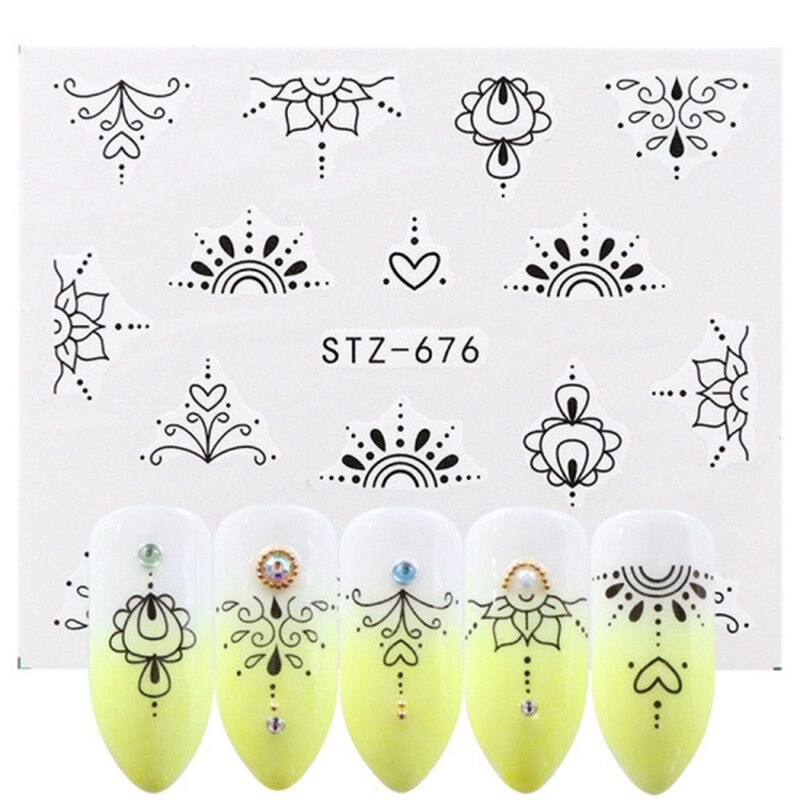 Geometric Abstract Lines Lace Nail Decal