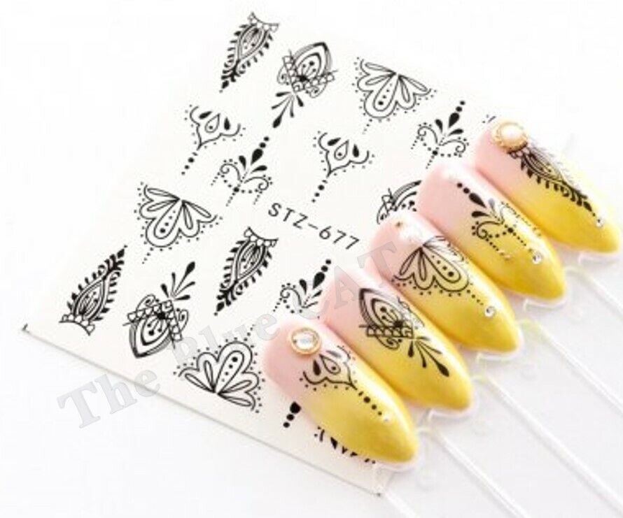 Geometric Abstract Lines Lace Nail Decal