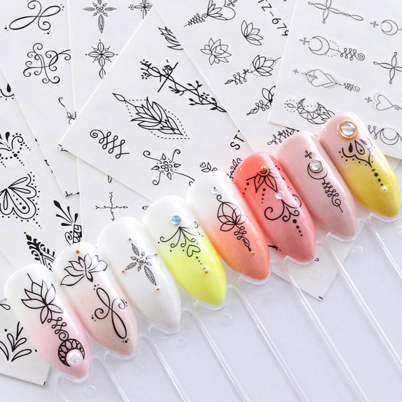 Geometric Abstract Lines Lace Nail Decal