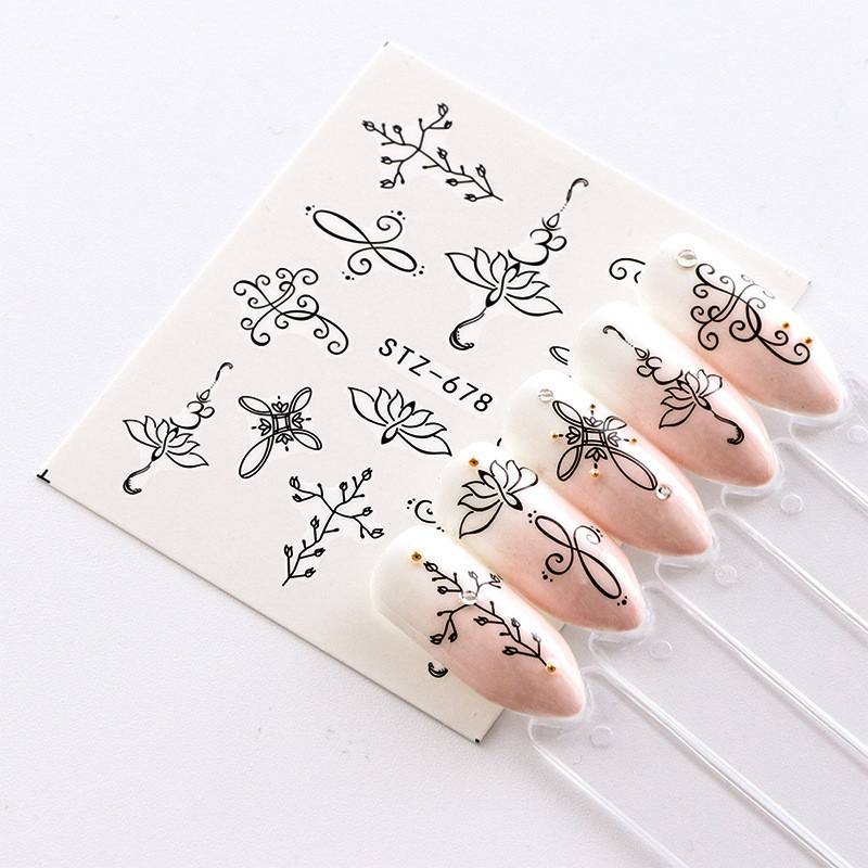 Geometric Abstract Lines Lace Nail Decal