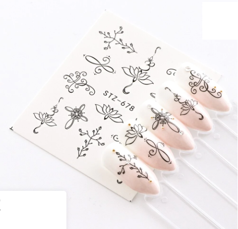 Geometric Abstract Lines Lace Nail Decal